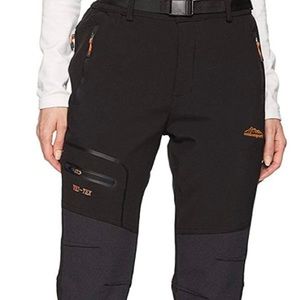 Women’s Outdoor Waterproof Windproof Outdoor Fleece Slim Cargo Snow Hiking Pants